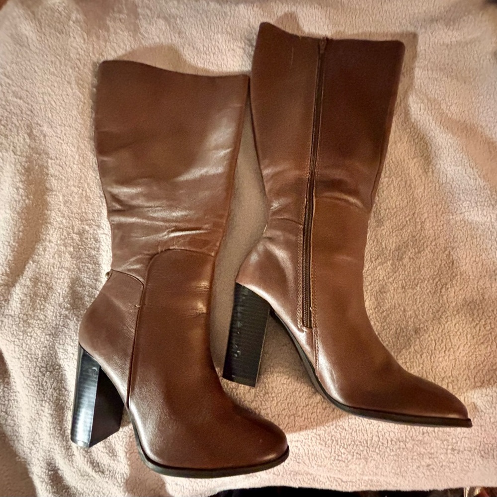 Liz & Co. brown leather knee-high boots 10M